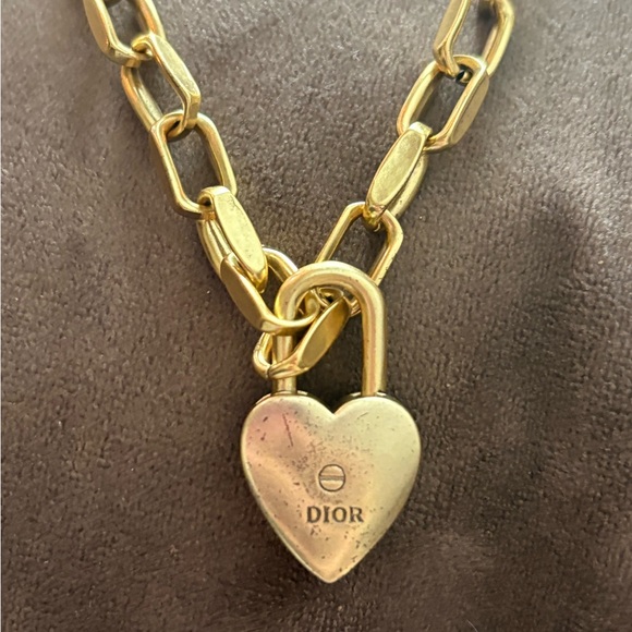 Dior Gold Heart Lock Necklace and matching bracelet - Picture 7 of 11